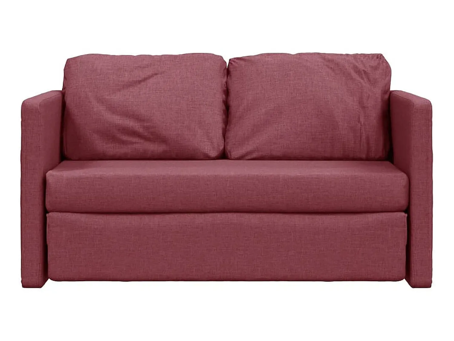 Outlet Sofá-cama sem pés 112x174x55 cm tecido tinto PT454887 Vermelho