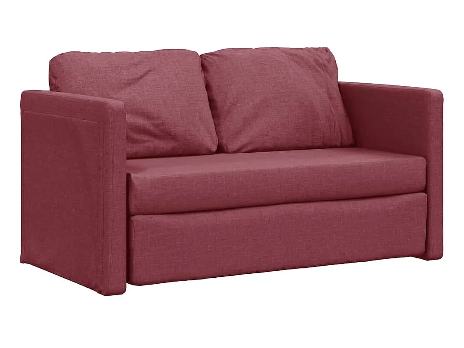 Outlet Sofá-cama sem pés 112x174x55 cm tecido tinto PT454887 Vermelho