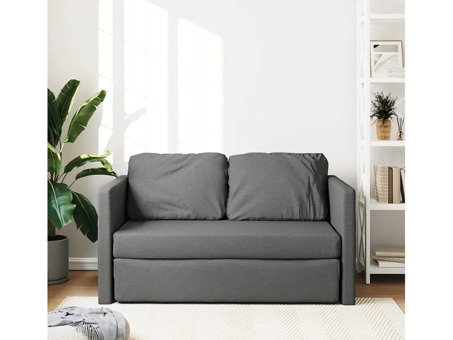 Sofá* Sofá-cama sem pés 112x174x55 cm tecido -escuro PT894353 Cinzento