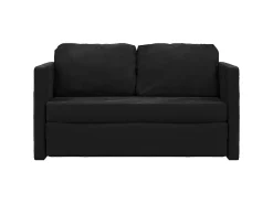 Outlet Sofá-cama sem pés 122x204x55 cm veludo PT572430 Preto
