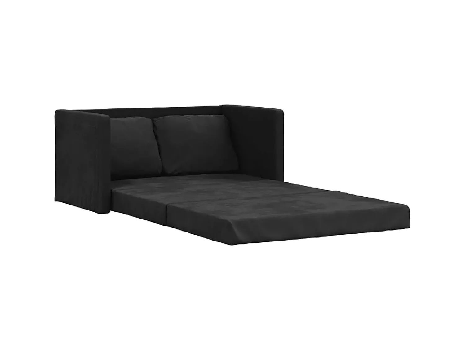 Outlet Sofá-cama sem pés 122x204x55 cm veludo PT572430 Preto