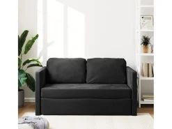Outlet Sofá-cama sem pés 122x204x55 cm veludo PT572430 Preto