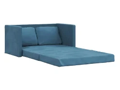 Outlet Sofá-cama sem pés 122x204x55 cm veludo PT107886 Azul