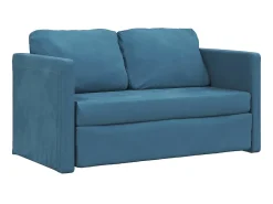 Outlet Sofá-cama sem pés 122x204x55 cm veludo PT107886 Azul