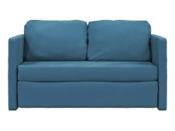 Outlet Sofá-cama sem pés 122x204x55 cm veludo PT107886 Azul