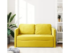 Best Sofá-cama sem pés 122x204x55 cm veludo -escuro PT110468 Amarelo