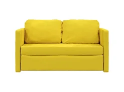 Best Sofá-cama sem pés 122x204x55 cm veludo -escuro PT110468 Amarelo