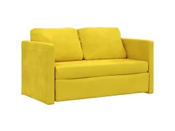 Best Sofá-cama sem pés 122x204x55 cm veludo -escuro PT110468 Amarelo