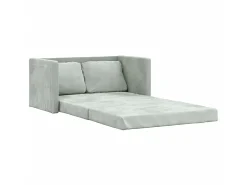 Sofá| Sofá-cama sem pés 122x204x55 cm veludo -claro PT691245 Cinzento