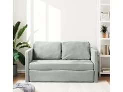 Sofá| Sofá-cama sem pés 122x204x55 cm veludo -claro PT691245 Cinzento