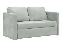 Sofá| Sofá-cama sem pés 122x204x55 cm veludo -claro PT691245 Cinzento