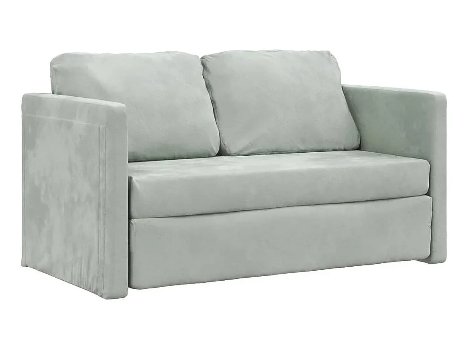Sofá| Sofá-cama sem pés 122x204x55 cm veludo -claro PT691245 Cinzento
