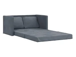 Sofá* Sofá-cama sem pés 122x204x55 cm veludo -escuro PT648462 Cinzento