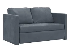 Sofá* Sofá-cama sem pés 122x204x55 cm veludo -escuro PT648462 Cinzento