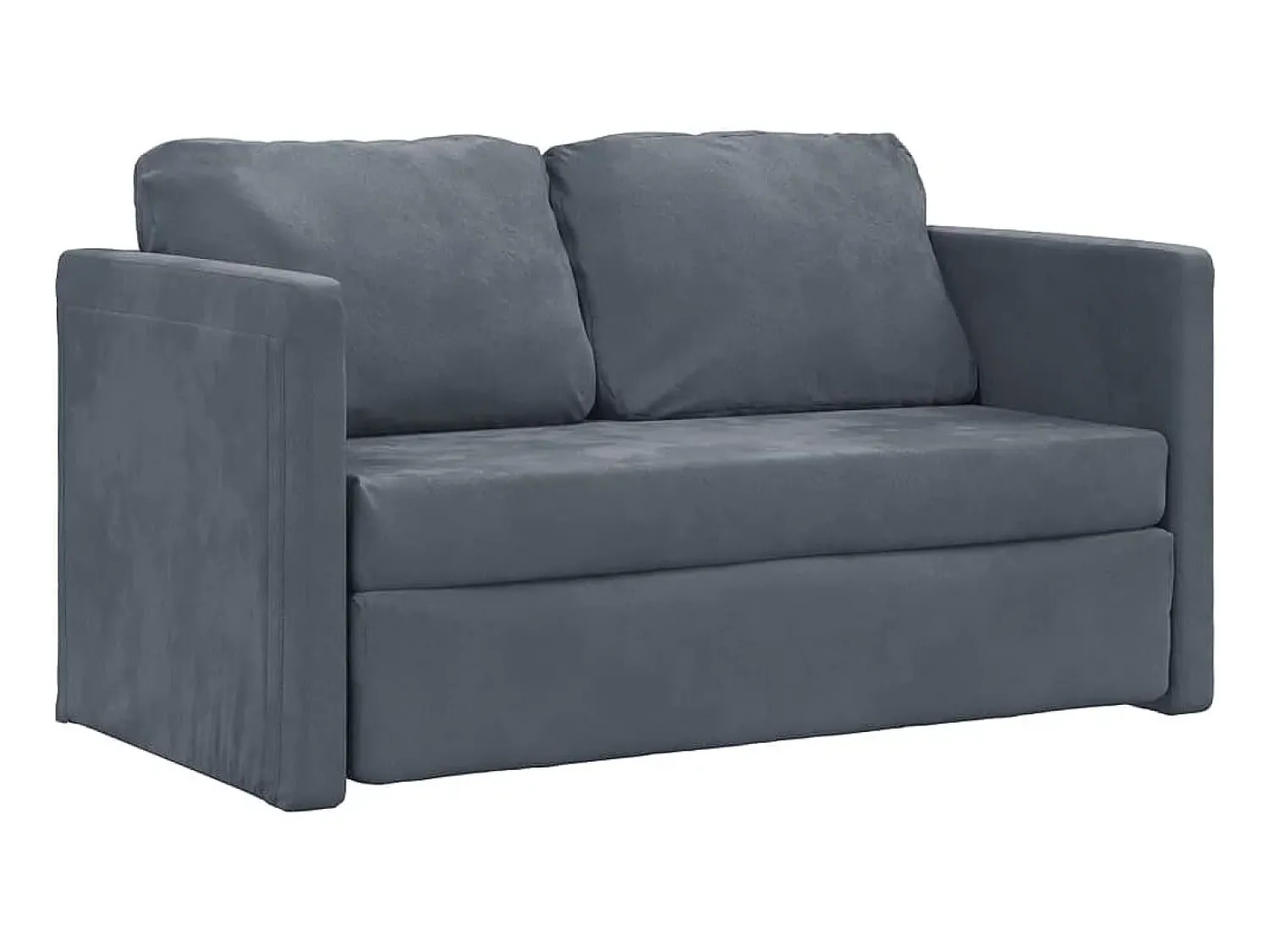 Sofá* Sofá-cama sem pés 122x204x55 cm veludo -escuro PT648462 Cinzento