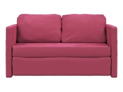 Sofá-cama sem pés 122x204x55 cm veludo tinto PT783440 Vermelho