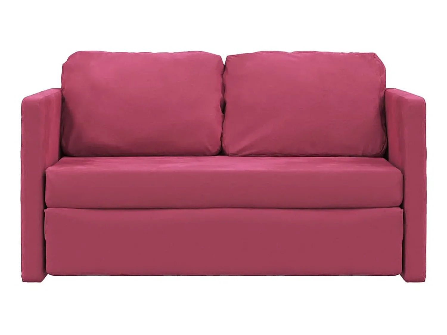 Sofá-cama sem pés 122x204x55 cm veludo tinto PT783440 Vermelho