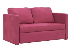 Sofá-cama sem pés 122x204x55 cm veludo tinto PT783440 Vermelho