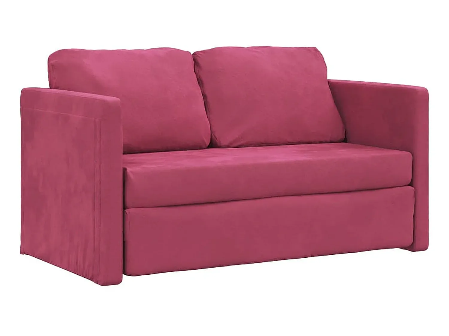 Sofá-cama sem pés 122x204x55 cm veludo tinto PT783440 Vermelho