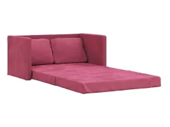 Sofá-cama sem pés 122x204x55 cm veludo tinto PT783440 Vermelho