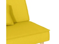 Sofá*vidaxl Sofá-cama tecido -claro Amarelo