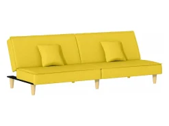 Sofá*vidaxl Sofá-cama tecido -claro Amarelo
