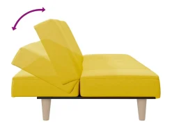 Sofá|vidaxl Sofá-cama tecido -claro Amarelo