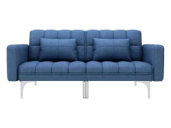 Sofá*vidaxl Sofá-cama tecido Azul
