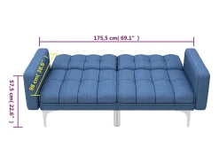 Sofá*vidaxl Sofá-cama tecido Azul