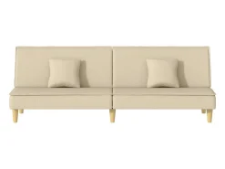Clearance vidaxl Sofá-cama tecido Creme