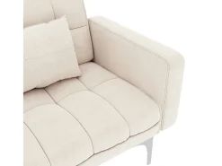 Sofá*vidaxl Sofá-cama tecido Creme