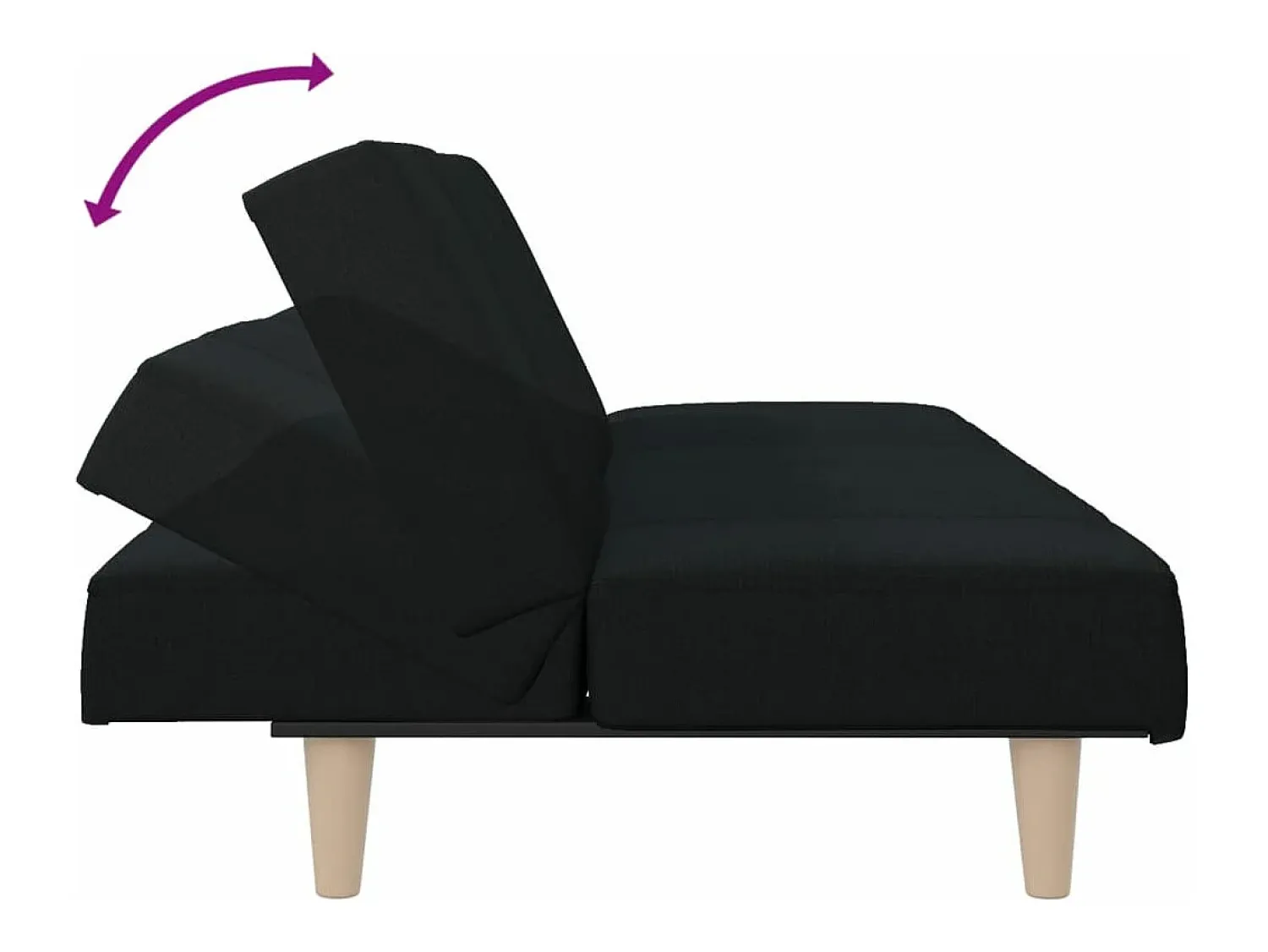 Sofá|vidaxl Sofá-cama tecido Preto