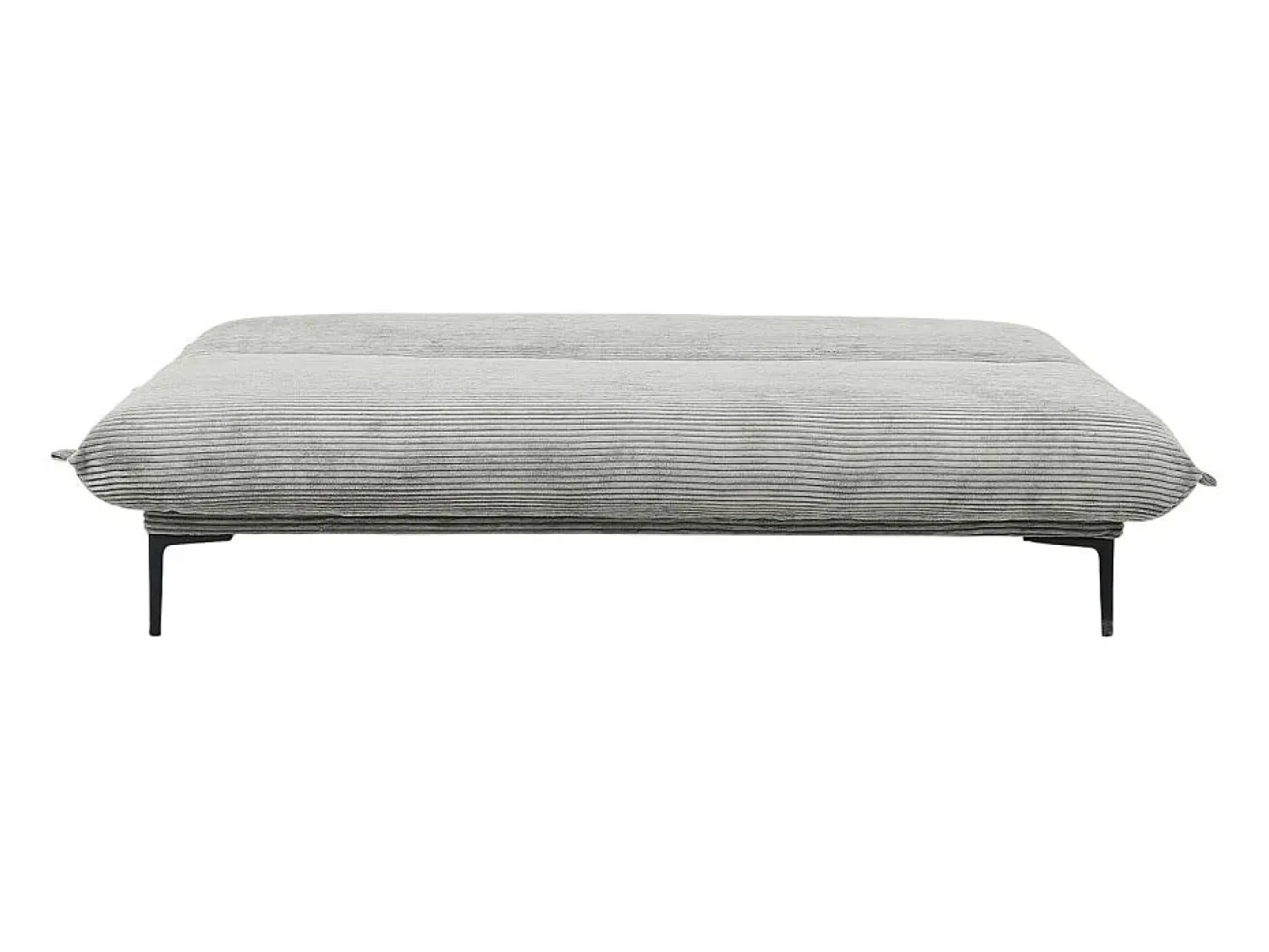 Sofá|Price Factory Sofá-cama VELARIS – Tecido de veludo cinza escuro – Estrutura de madeira – Colchão integrado – Elegante e compacto Cinzento