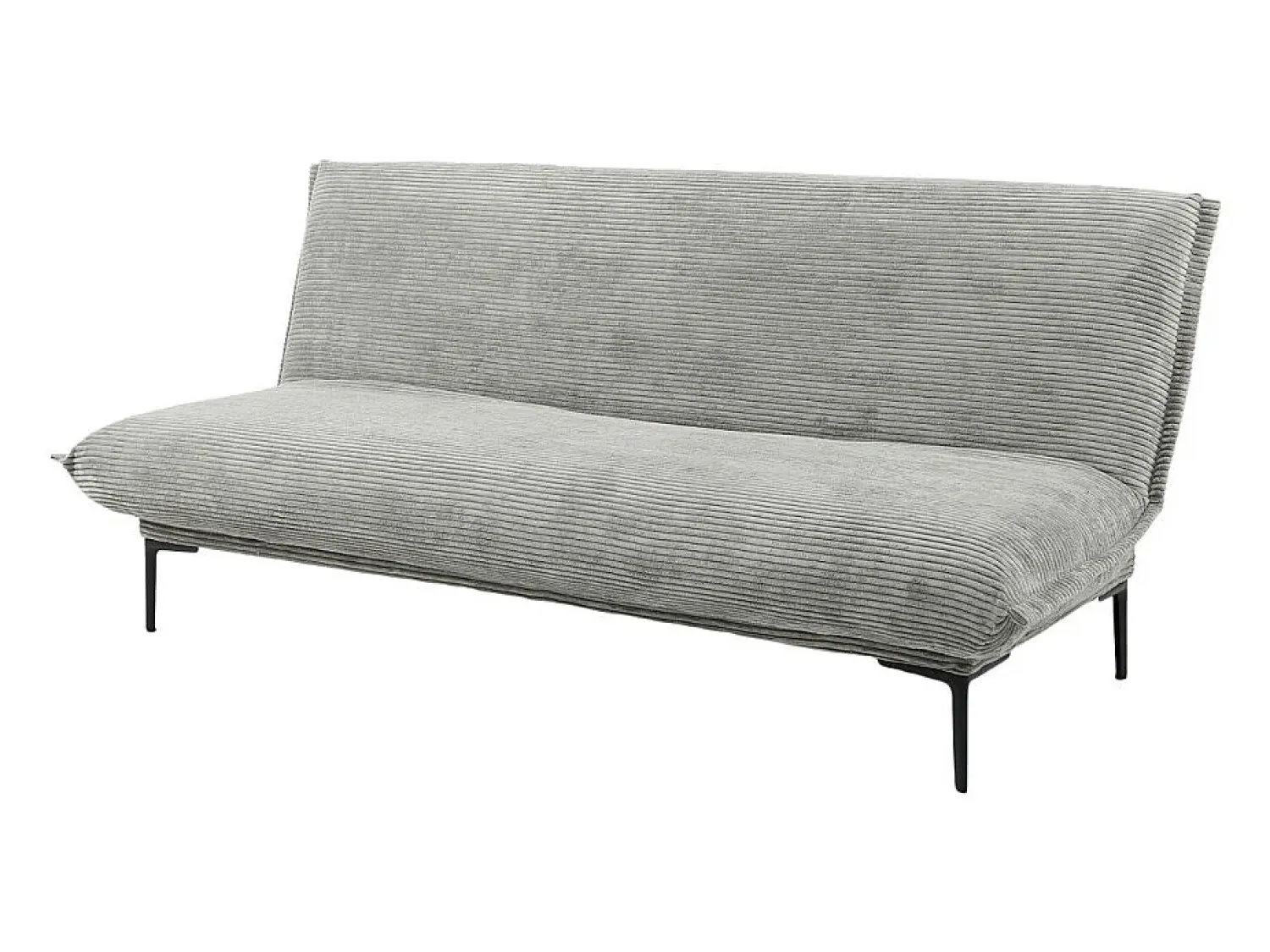 Sofá|Price Factory Sofá-cama VELARIS – Tecido de veludo cinza escuro – Estrutura de madeira – Colchão integrado – Elegante e compacto Cinzento