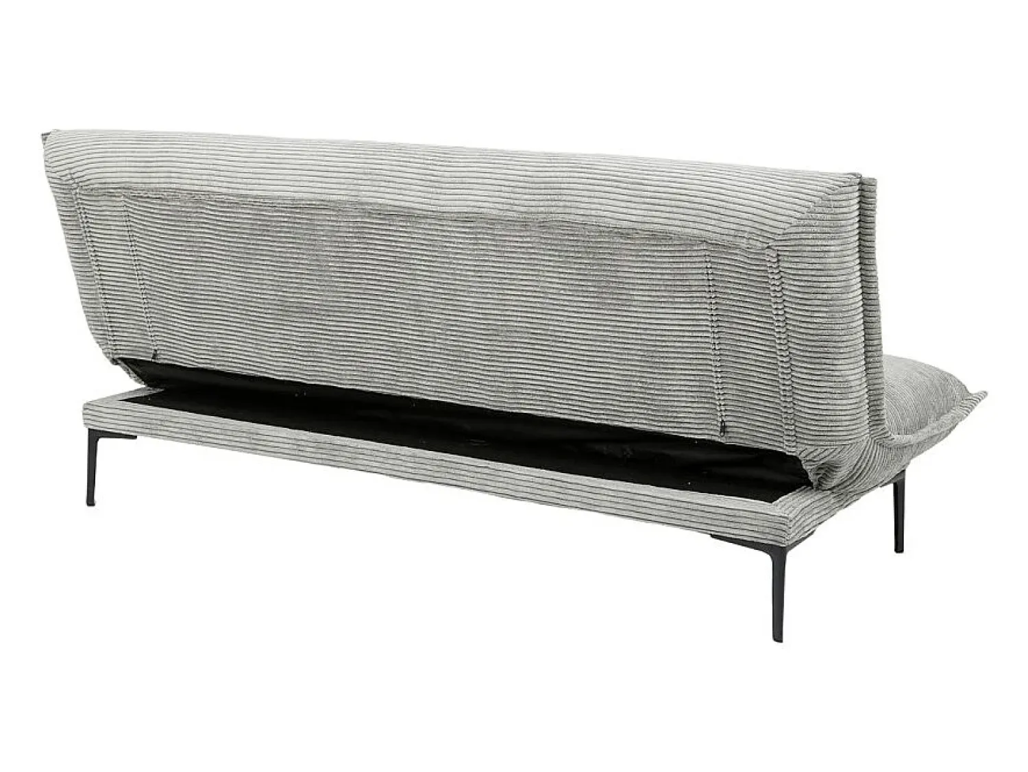 Sofá|Price Factory Sofá-cama VELARIS – Tecido de veludo cinza escuro – Estrutura de madeira – Colchão integrado – Elegante e compacto Cinzento