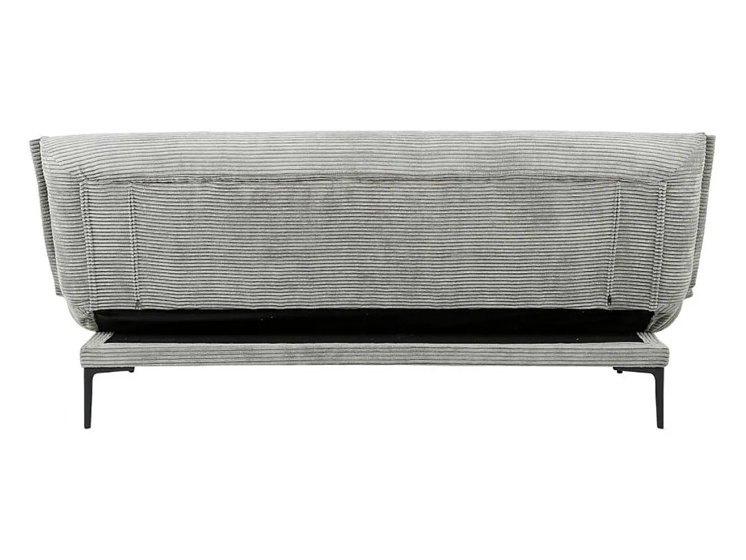 Sofá|Price Factory Sofá-cama VELARIS – Tecido de veludo cinza escuro – Estrutura de madeira – Colchão integrado – Elegante e compacto Cinzento