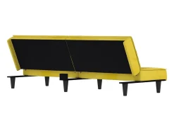 Online vidaxl Sofá-cama veludo Amarelo
