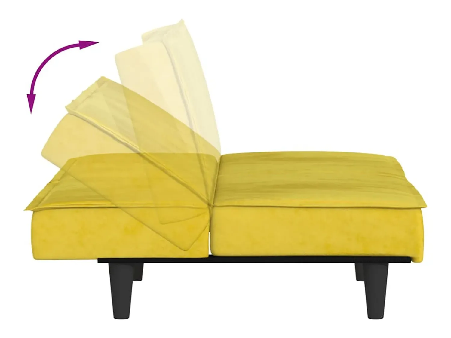 Online vidaxl Sofá-cama veludo Amarelo