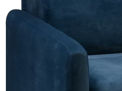 Vente-unique Sofá-cama veludo azul noturno assento memória de forma 120 cm colchão 22 cm CALIFE^ Sofá