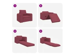 Sofá*vidaxl Sofá-Cama Vinho 98 x 71 x 83 cm tecido Vermelho