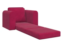 Discount vidaxl Sofá-Cama Vinho 98 x 71 x 83 cm Veludo Vermelho