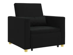 Poltrona*vidaxl Sofá-camas retrátil individual 90 x 165 x 87 cm tecido Preto