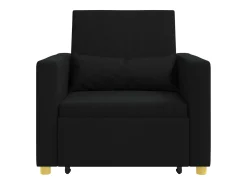 Poltrona*vidaxl Sofá-camas retrátil individual 90 x 165 x 87 cm tecido Preto