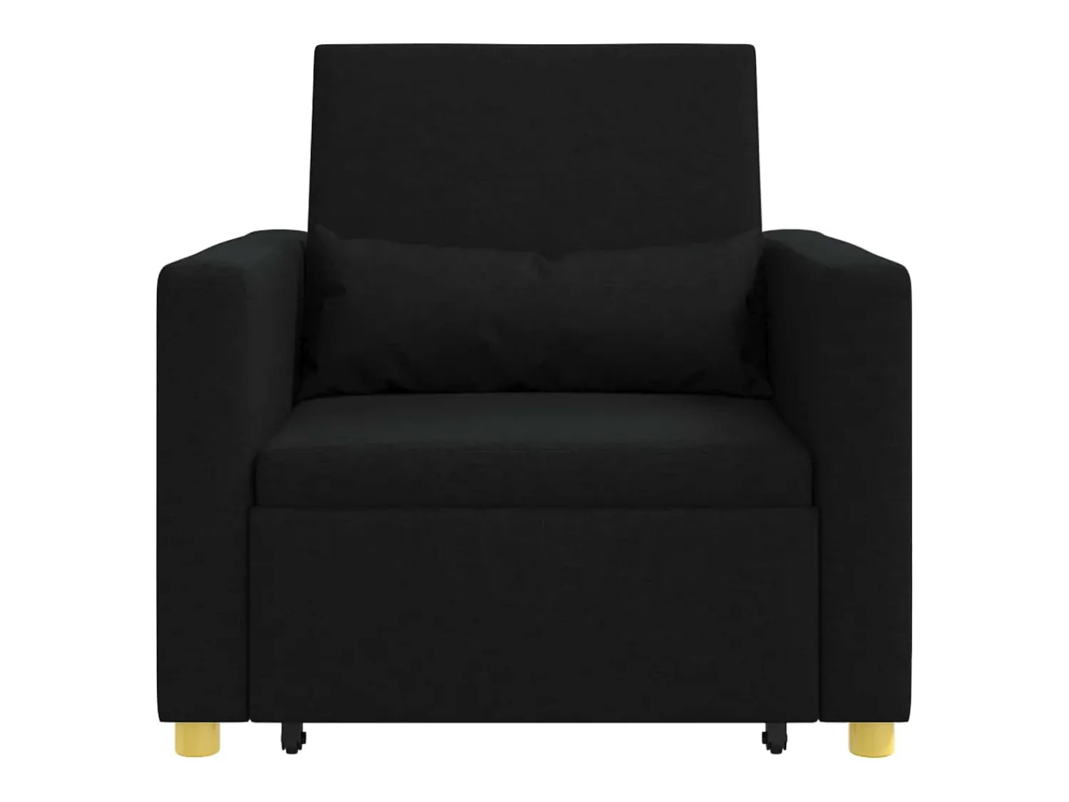 Poltrona*vidaxl Sofá-camas retrátil individual 90 x 165 x 87 cm tecido Preto