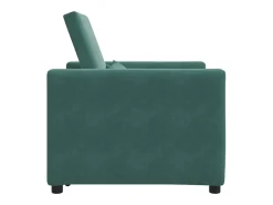 vidaxl Sofá-camas retrátil individual Verde-escuro 90 x 165 x 87 cm^ Poltrona