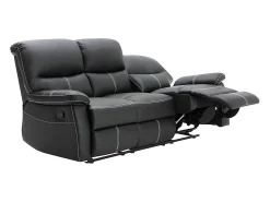 Sofá*Vente-unique Sofás 3 lugares relax em pele sintética CANBY Preto
