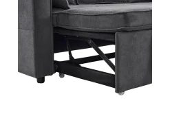 Sale KOMHTOM Sofás com função de dormir, sofás em L, móveis estofados, sofás, espreguiçadeiras com porta-copos, Preto