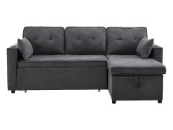 Sale KOMHTOM Sofás com função de dormir, sofás em L, móveis estofados, sofás, espreguiçadeiras com porta-copos, Preto