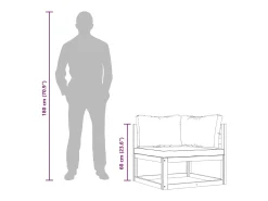 Sofá|vidaxl Sofás de canto seccionais c/ almofadões 2 pcs -escuro Cinzento