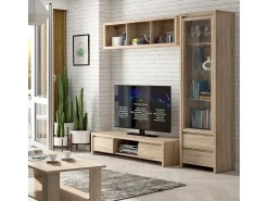 Outlet Petits-Meubles Soren Wood Armário expositor de 1 porta e 2 gavetas Natural claro